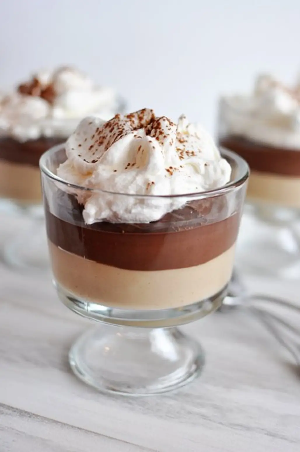 Layered Peanut Butter and Chocolate Pudding