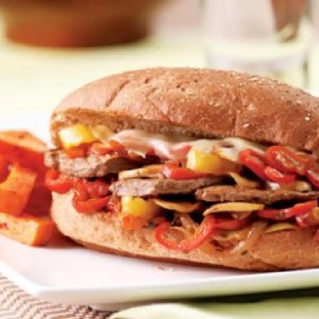 Make a Less Caloric Version of a Philly Cheesesteak Sandwich