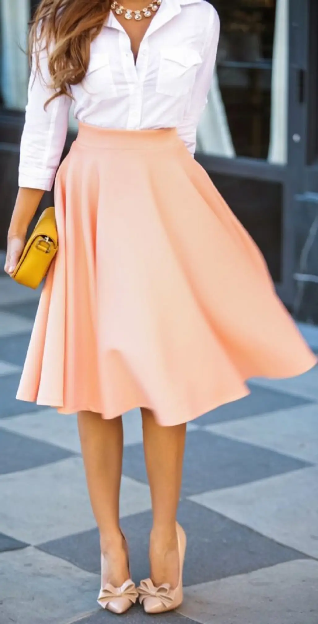 Peach Midi Skirt