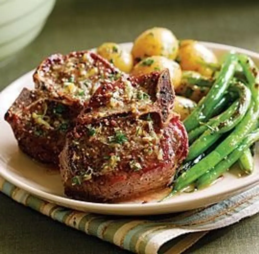 Lamb Chops with Lemon, Thyme and Mustard Butter