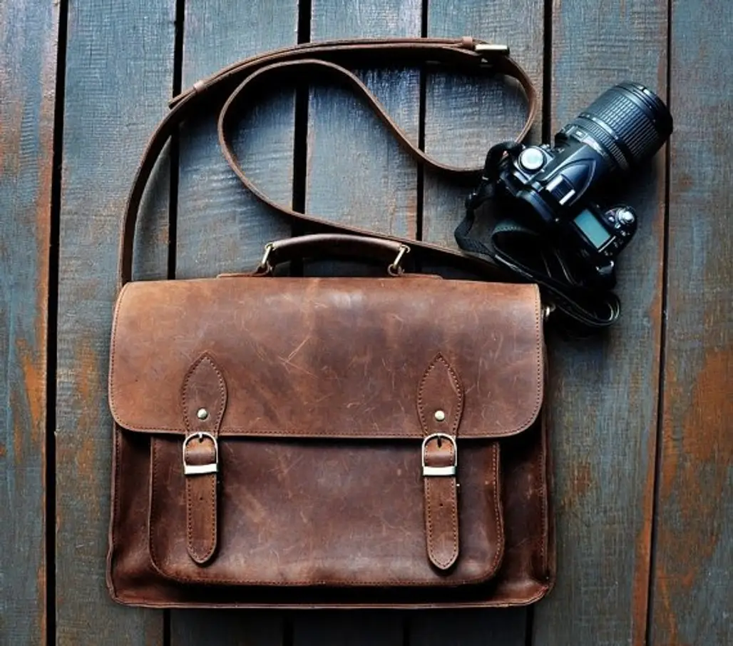 Handmade Leather DSLR Camera Bag