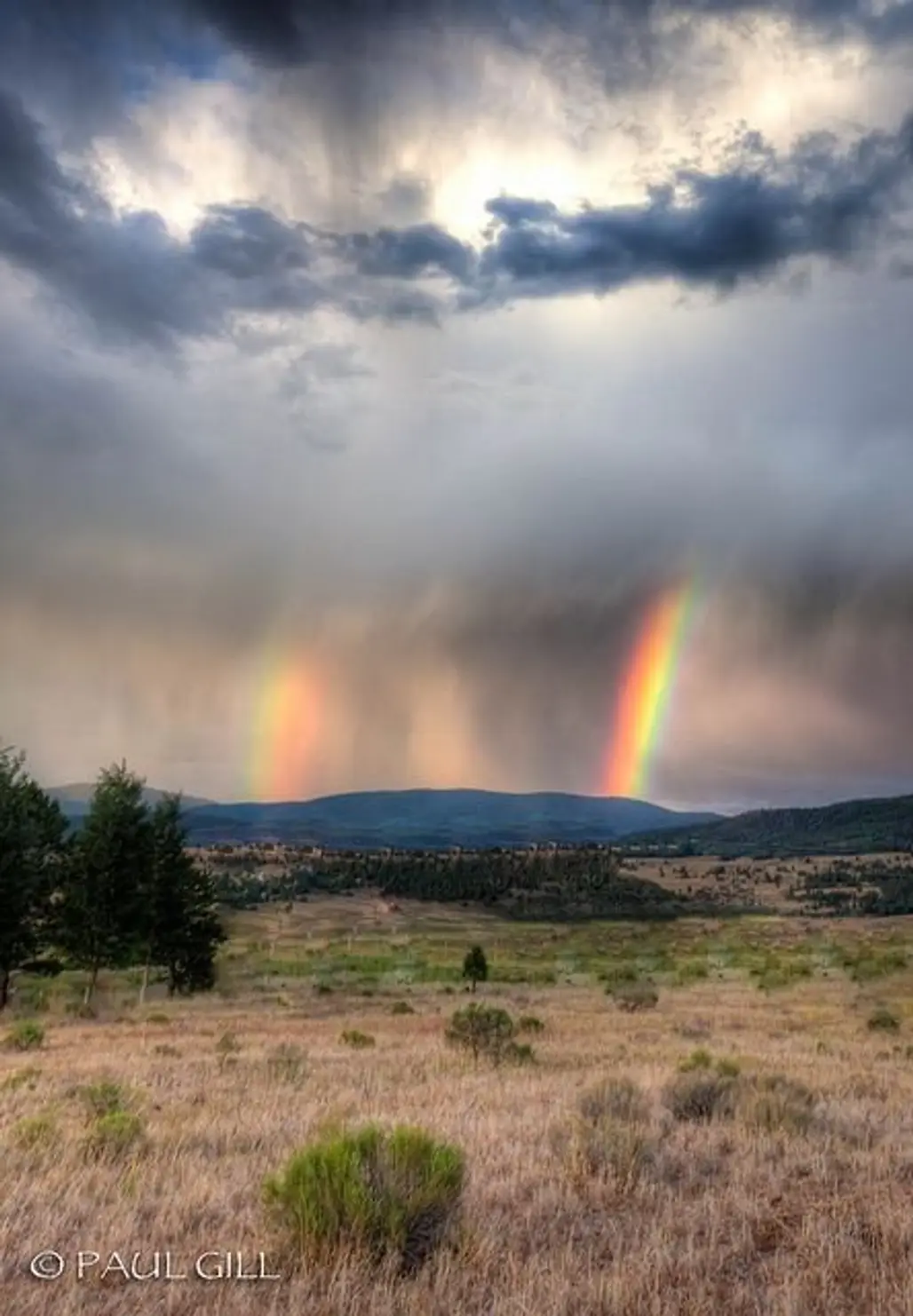 Double Rainbow over Meadows of Angel Fire, New Mexico