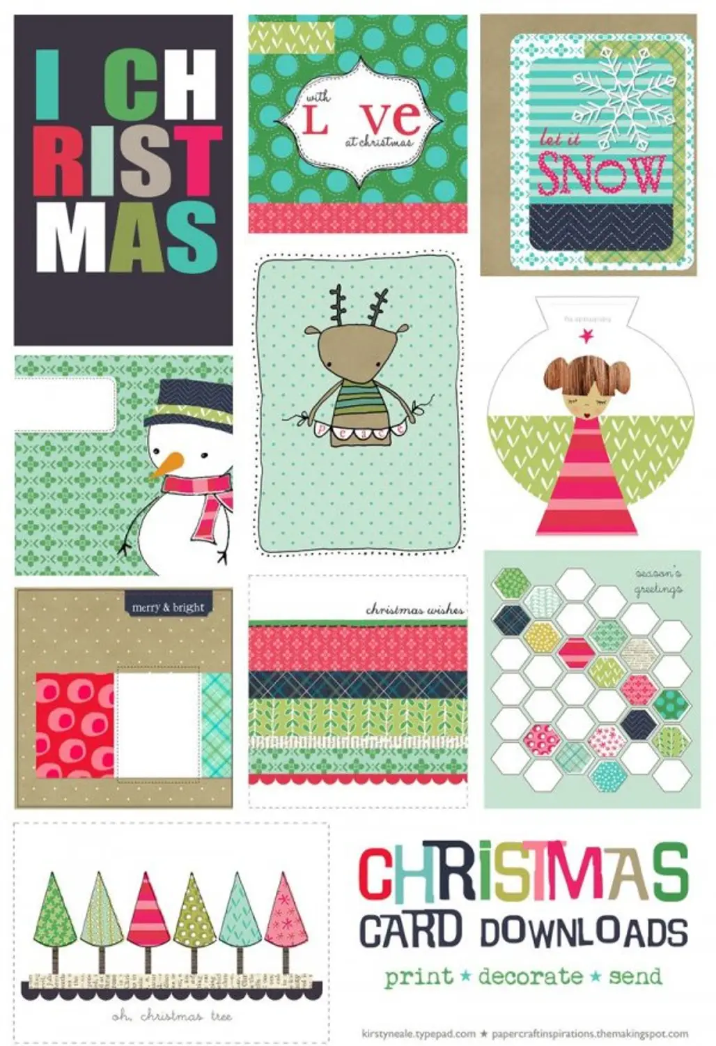 Free Christmas Card Printable Set [ One Velvet Morning ]