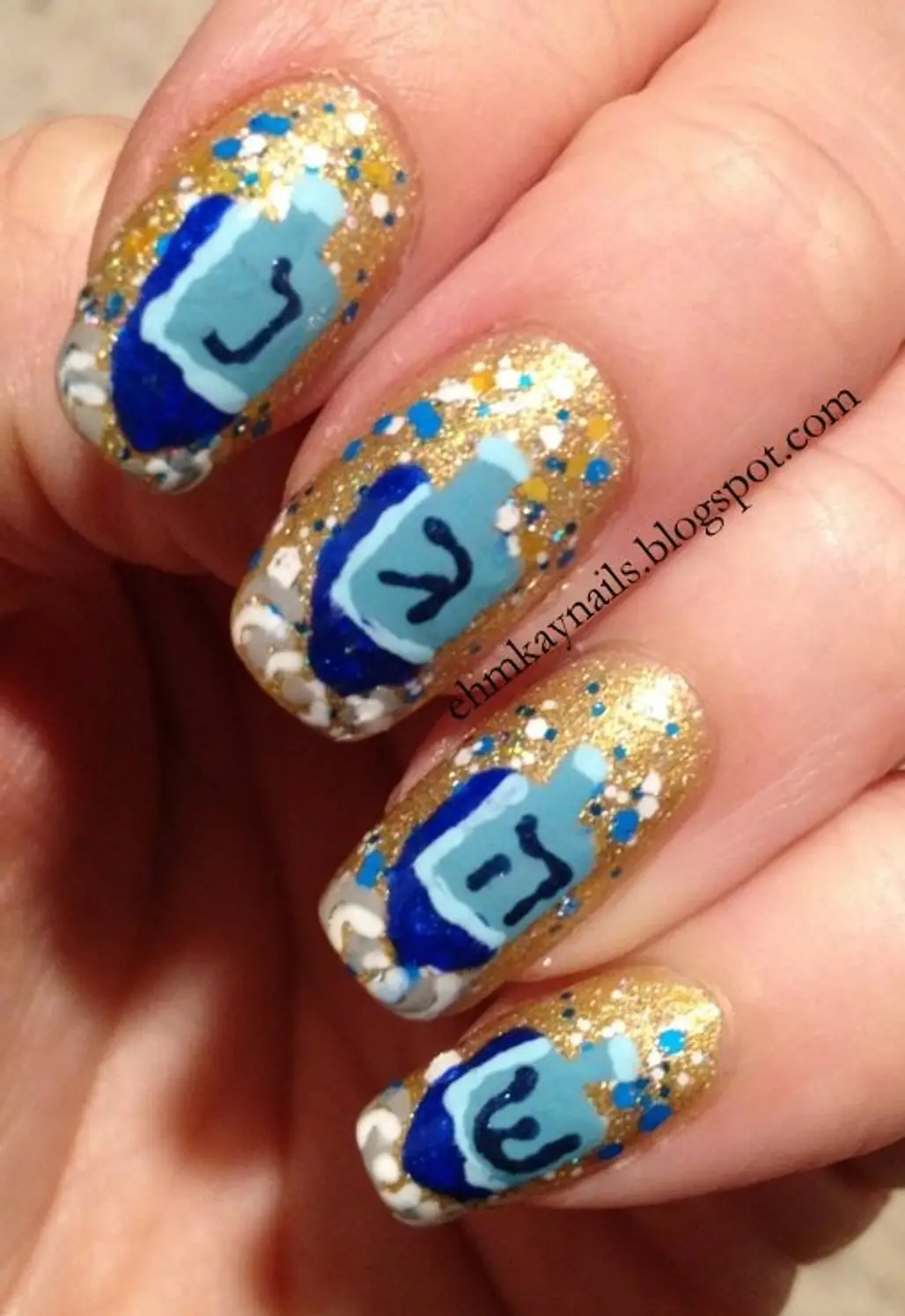 nail, color, finger, blue, hand,