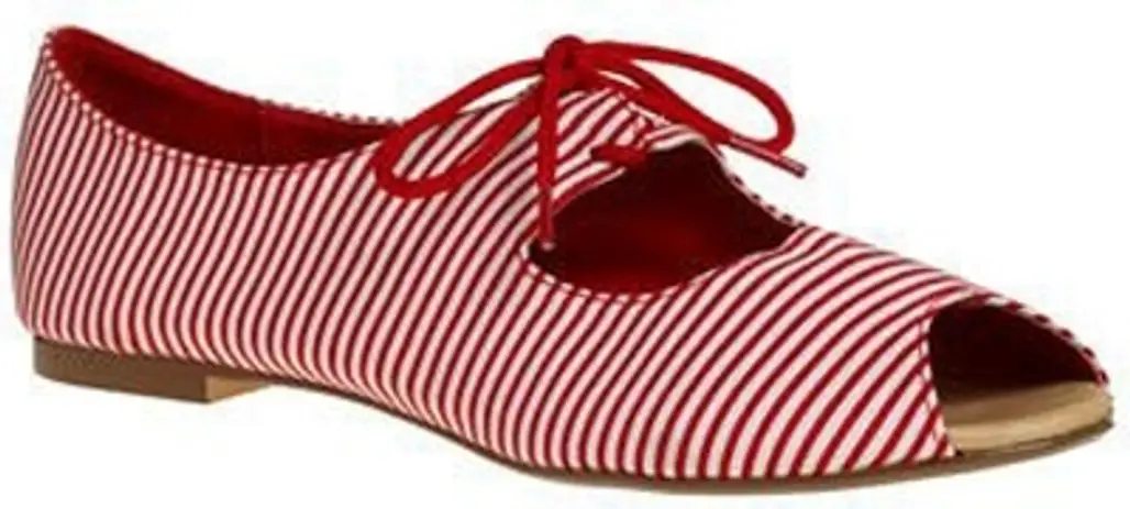Modcloth Shoestring Licorice Flat in Cherry