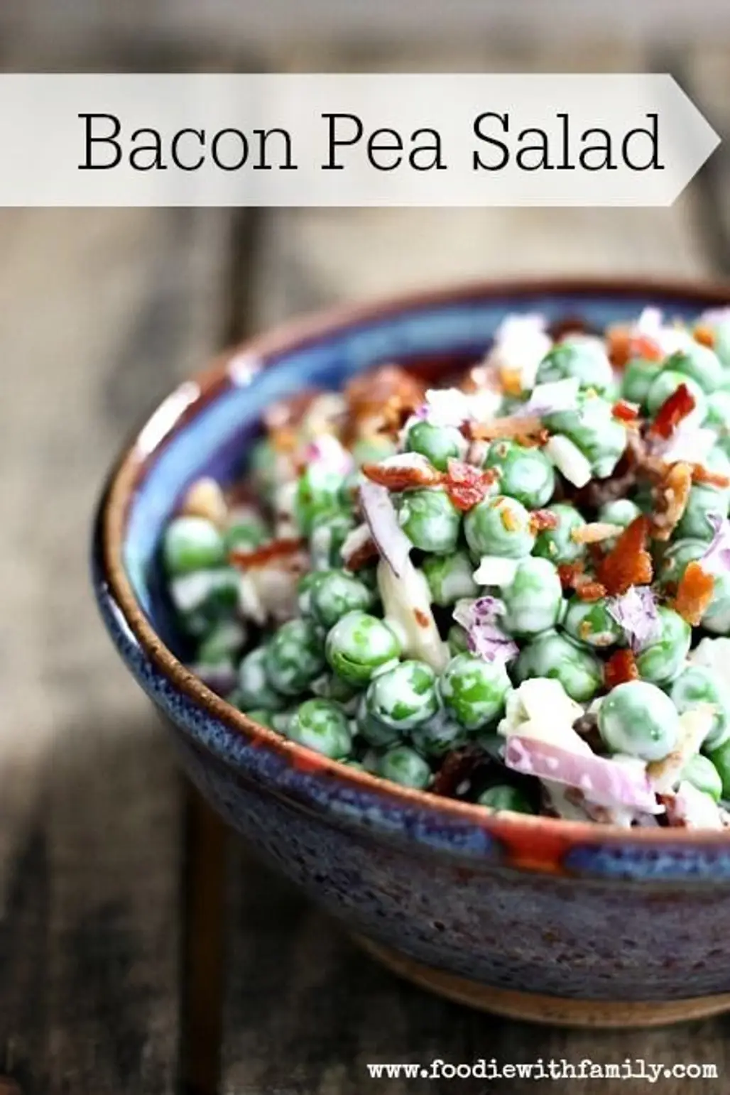 Bacon Pea Salad with Cheddar Cheese