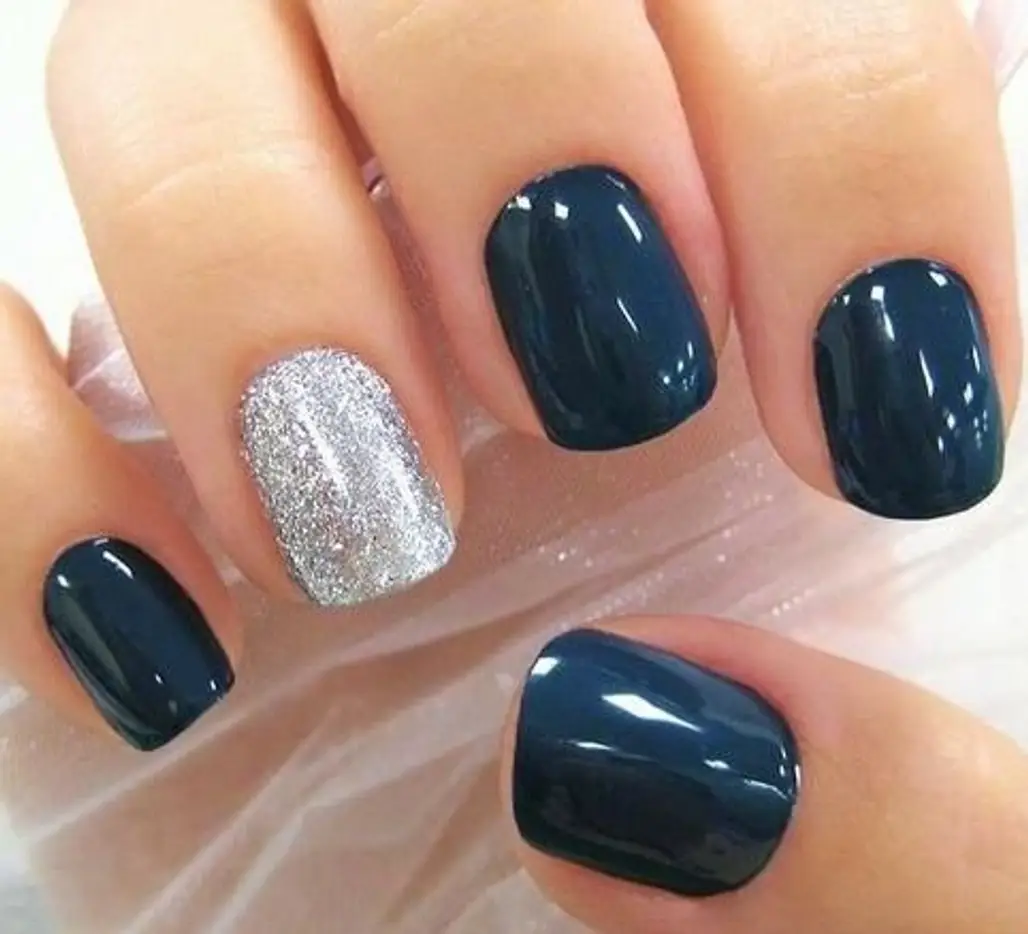 Navy and Silver Glitter