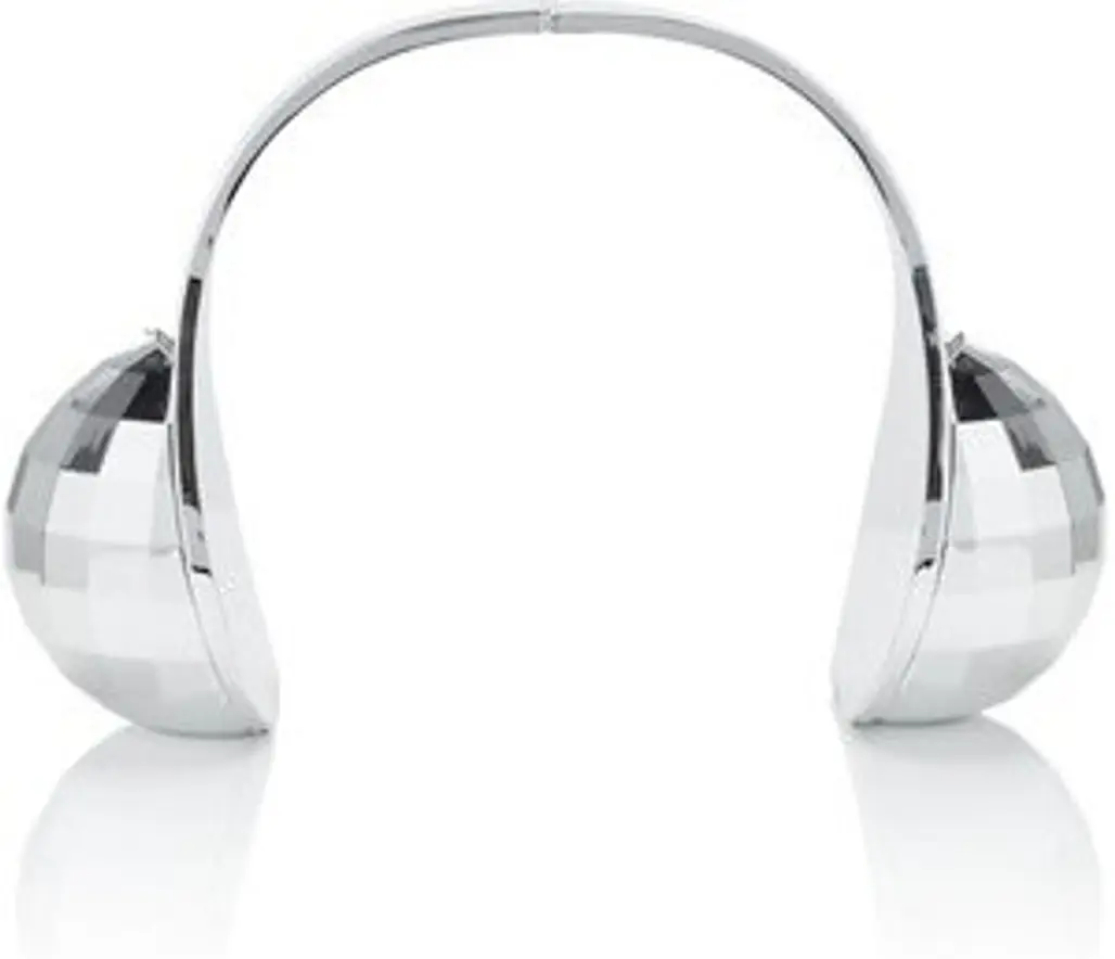 Shiny Silver Headphones Clutch Bag