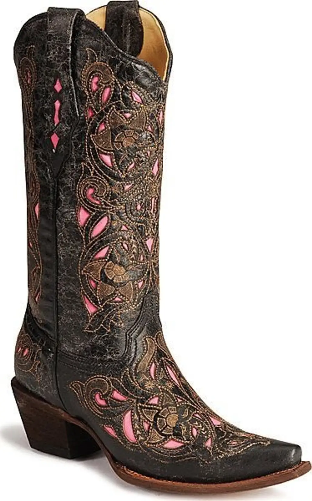 Pink Accented Cowboy Boots