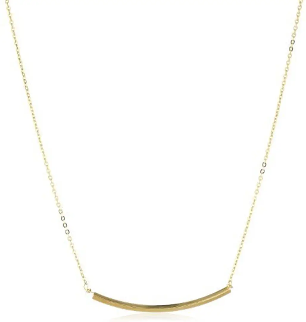 Delicate Gold-Plated Bar Necklace, 18"