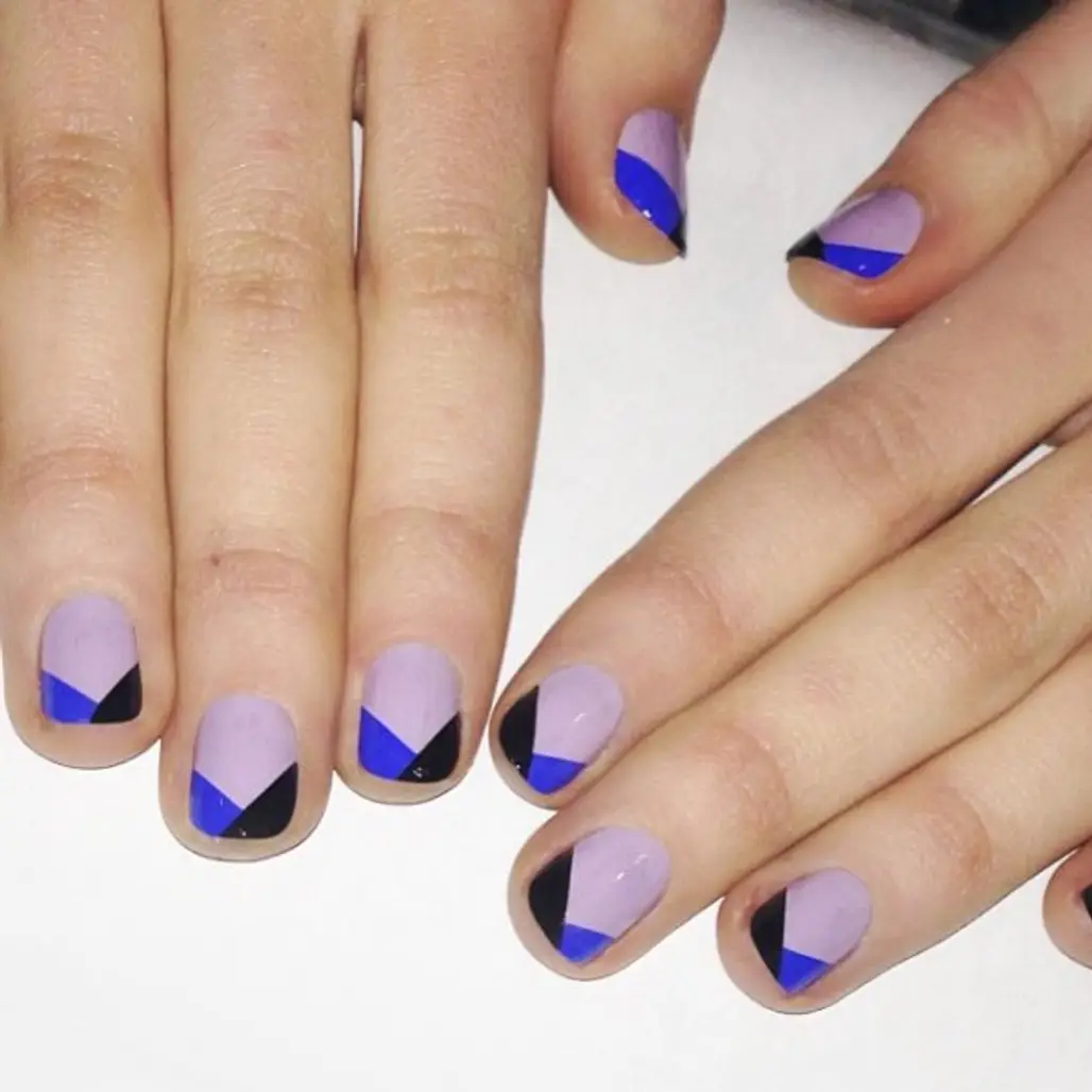 nail, manicure, electric blue, nail care, finger,
