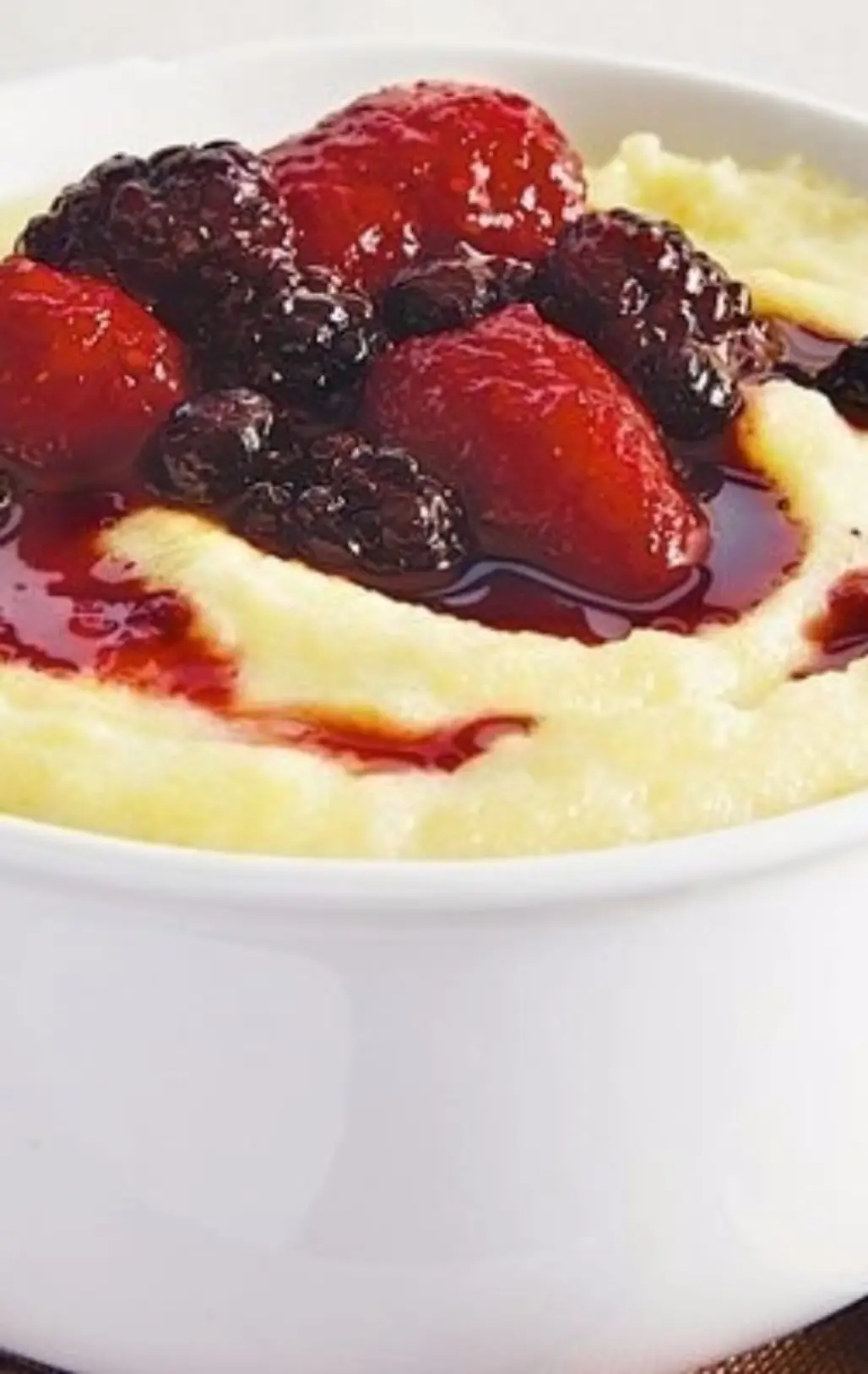 Breakfast Polenta with Warm Berry Compote