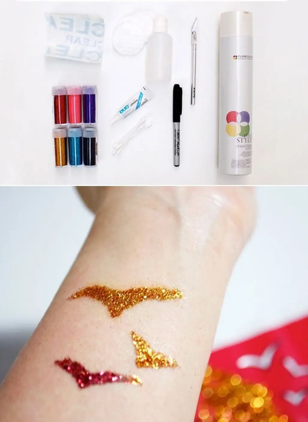 Create Your Own Glitter Temporary Tattoos