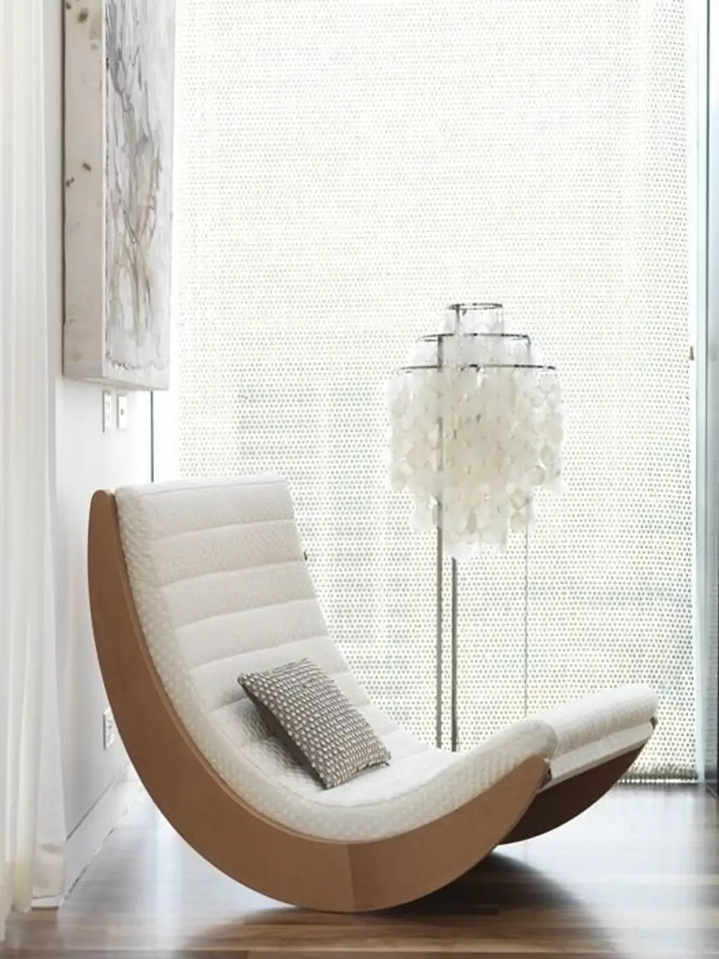 White, Interior design, Furniture, Room, Curtain,