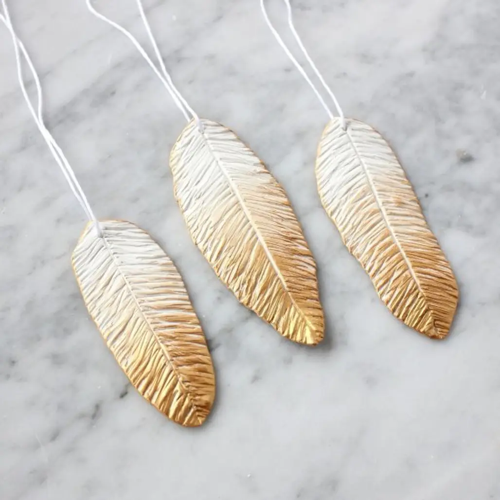Clay Feather Ornaments