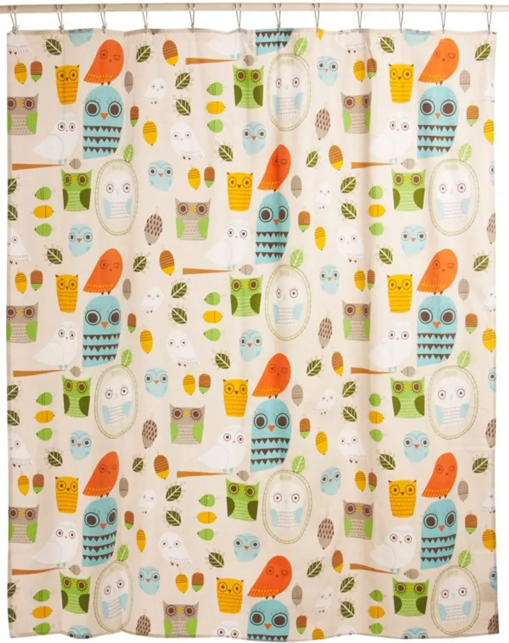Shower Power Curtain in Owl Clean