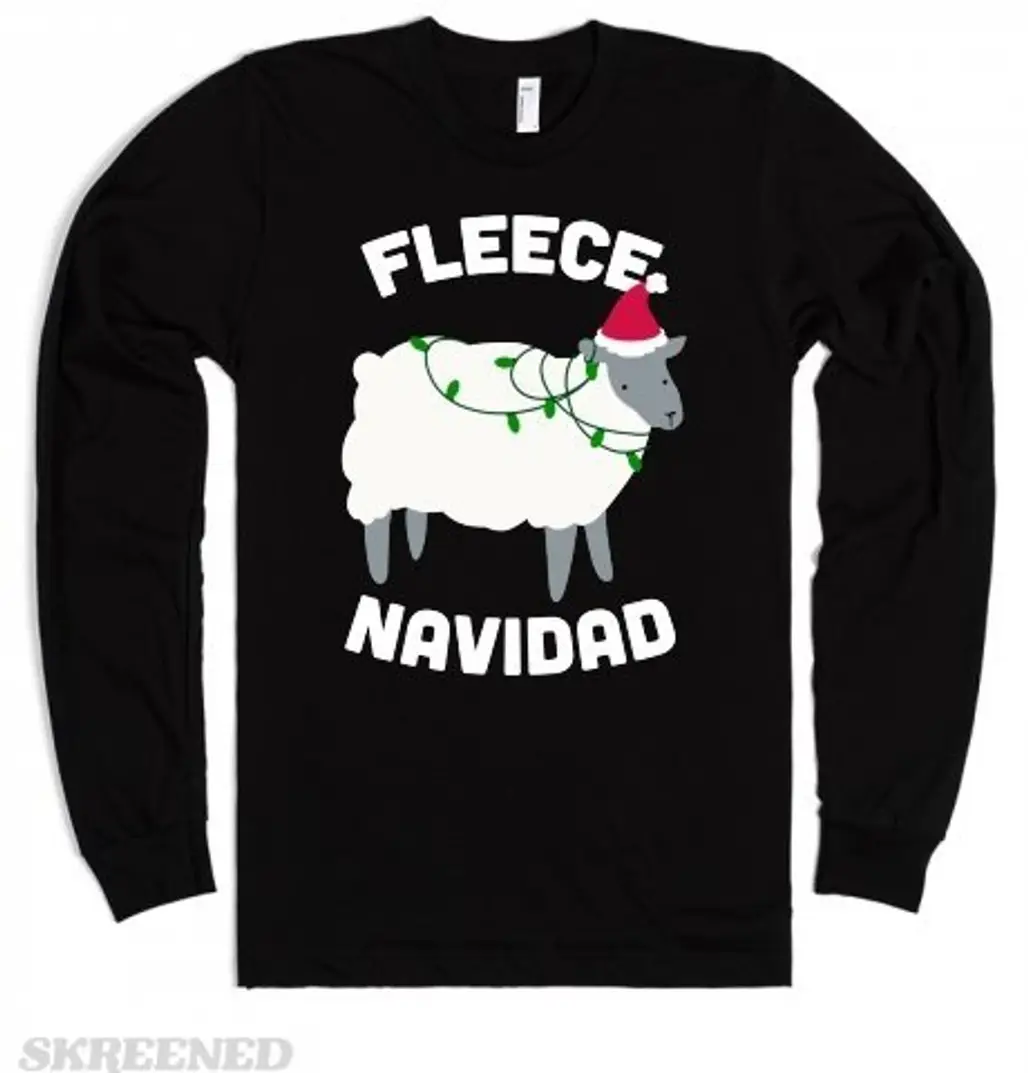 Fleece Navidad Unisex Black T-Shirt