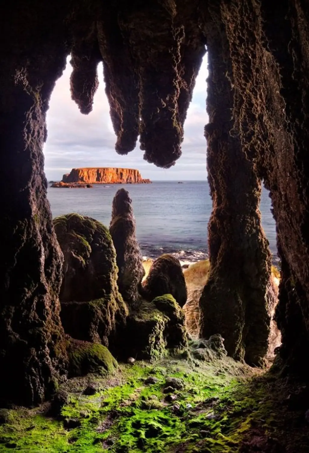 Cave with a View of Sheep Island, Larrybane