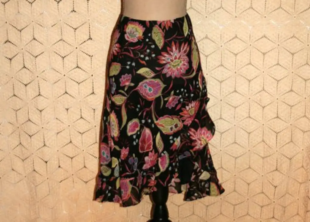 Black Floral Skirt