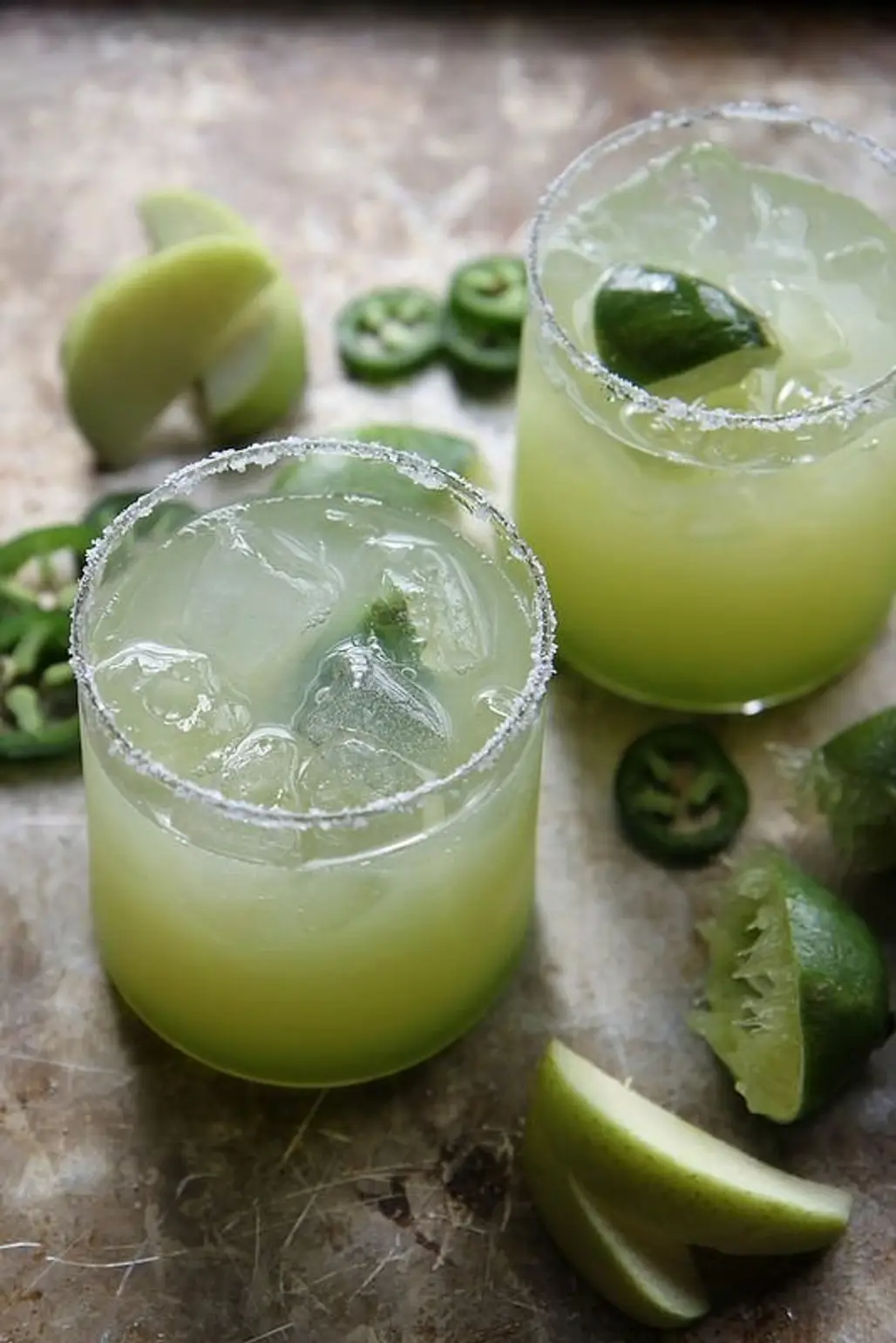 Sour Green Apple Jalapeno Margaritas