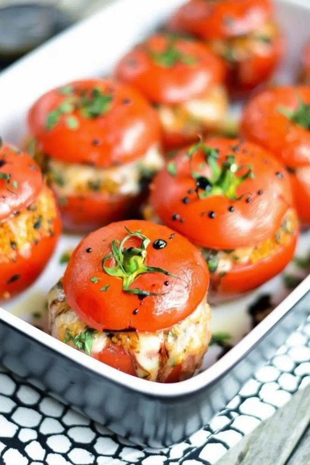 Stuff Tomatoes with Couscous and Mozzarella