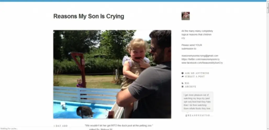 Reasons My Son is Crying
