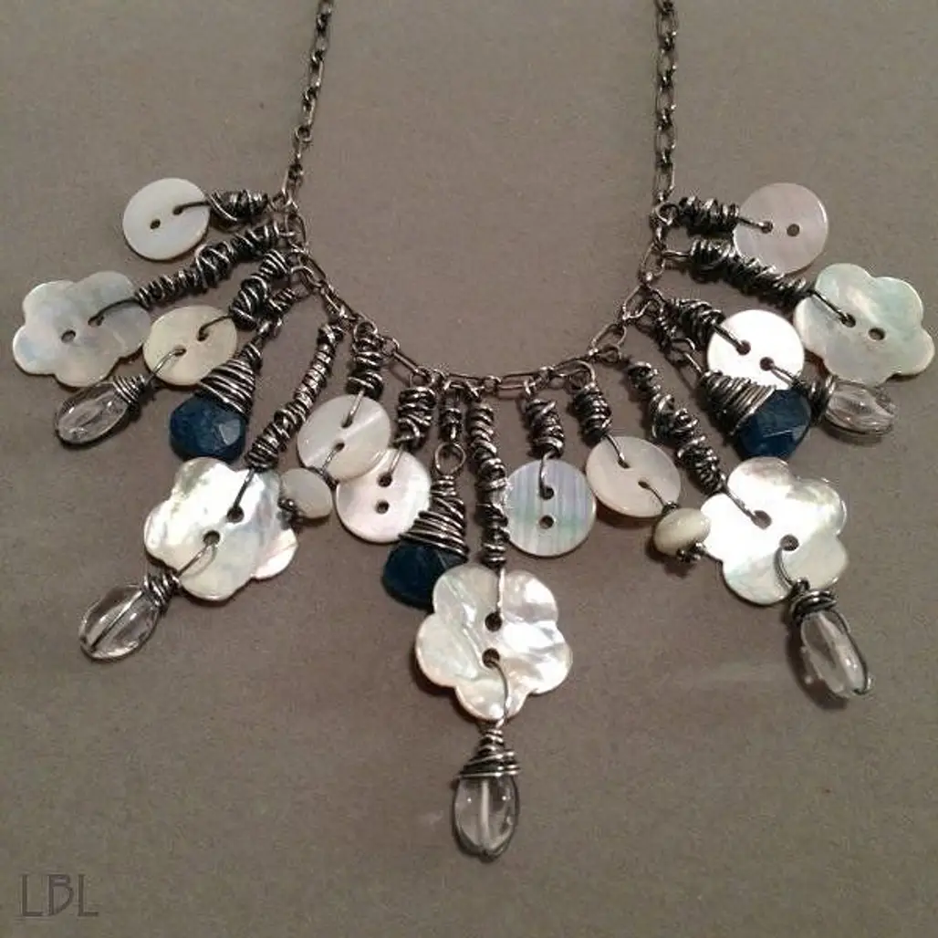 Bohemain Mother of Pearl Button Necklace