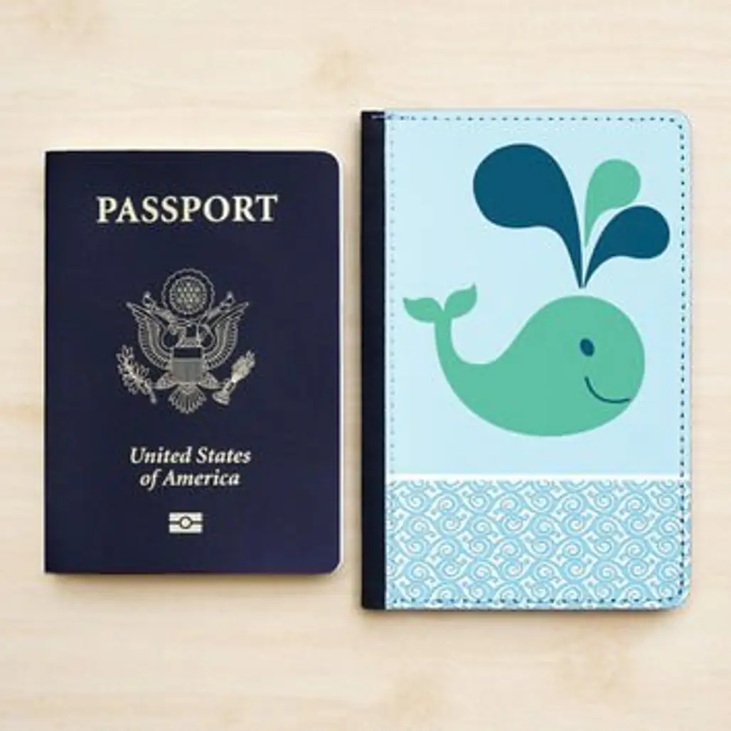 WHALE Leather Passport Cover