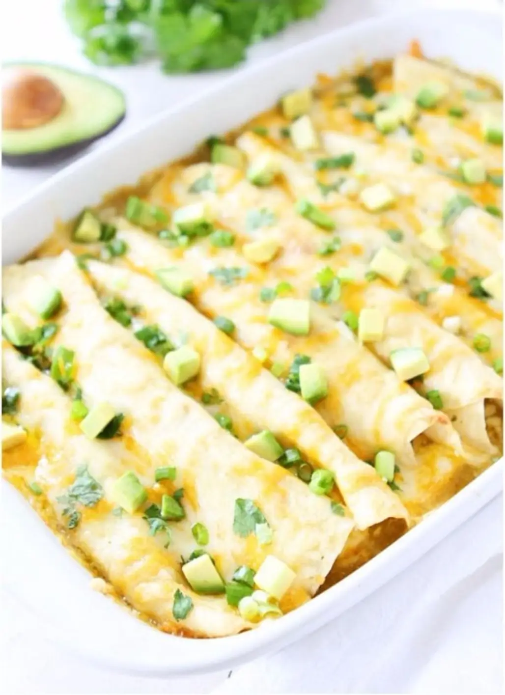 Creamy Spinach and Cheese Green Chile Enchilada