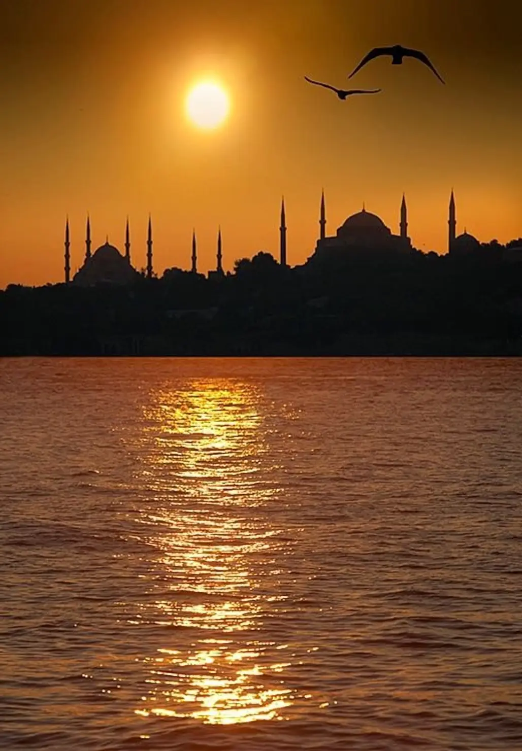Hagia Sophia,sunset,afterglow,horizon,sunrise,