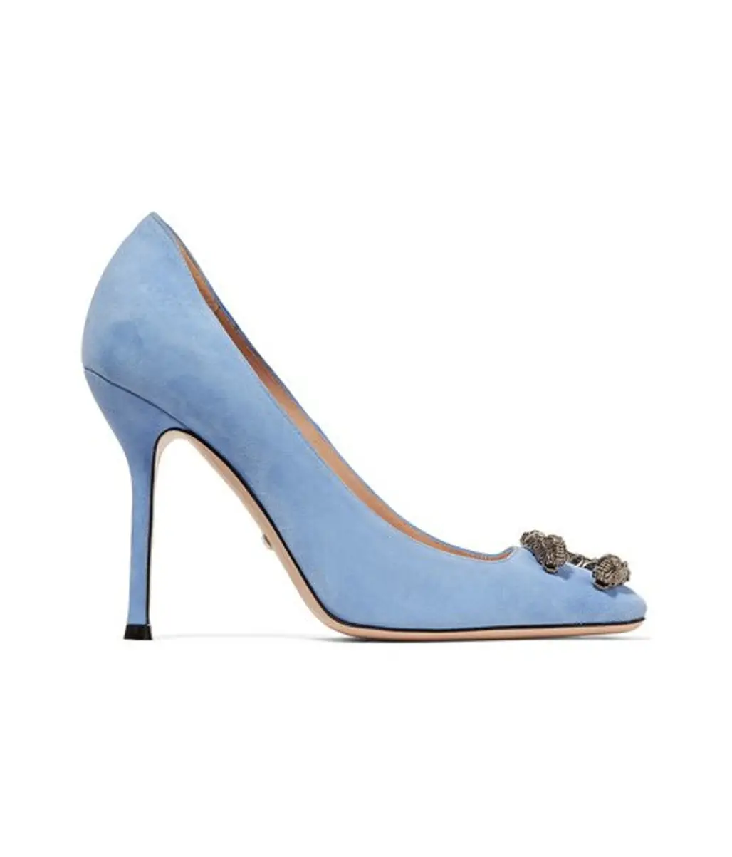 footwear, high heeled footwear, blue, shoe, basic pump,