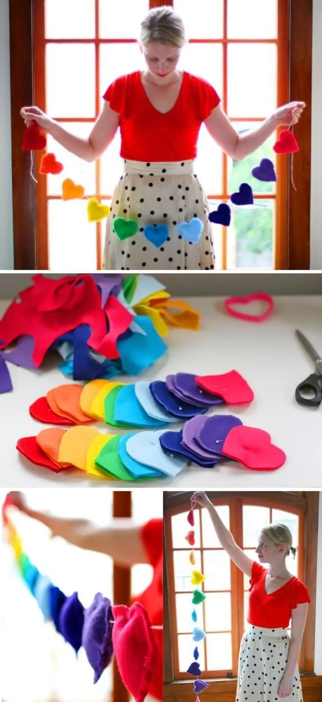 DIY Felt Rainbow Heart Banner