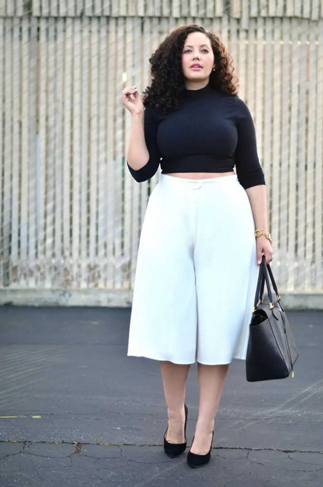 Turtleneck Crop Top with Culottes