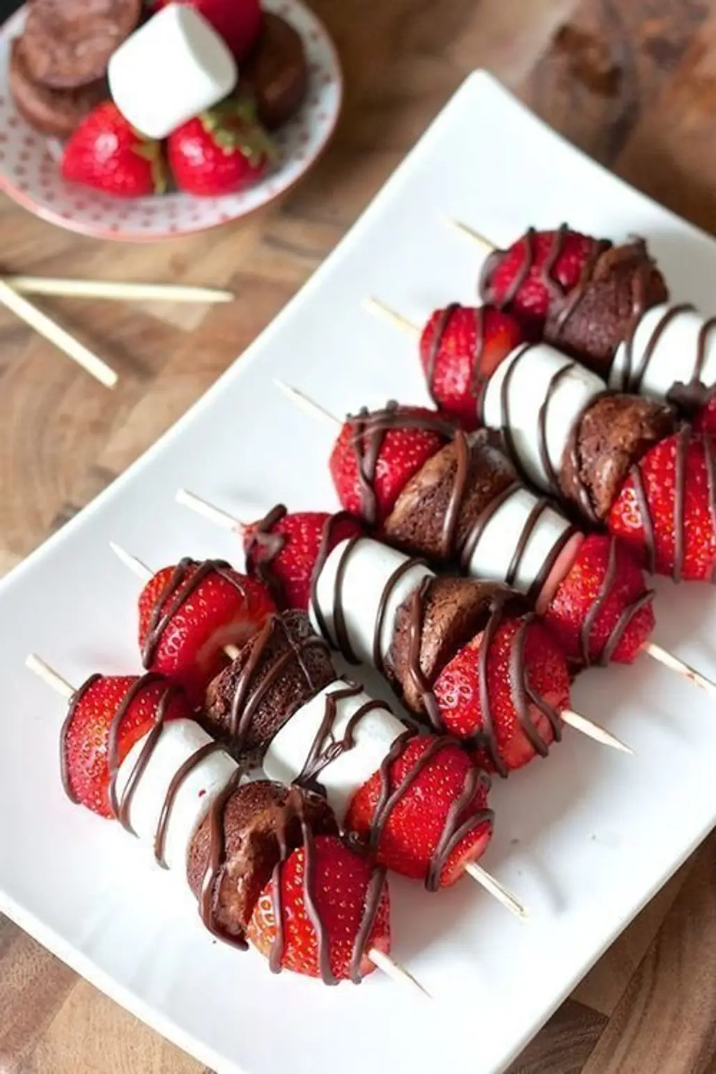 Strawberry, Chocolate & Marshmallow Kabobs