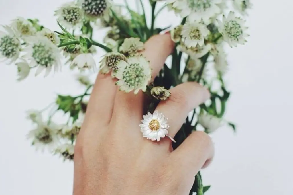 Daisy Ring in Sterling Silver with Gold Plating