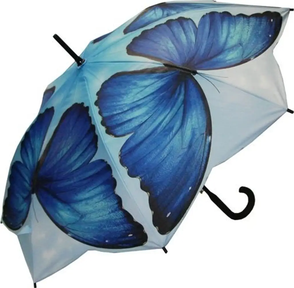 Blue Butterfly Umbrella
