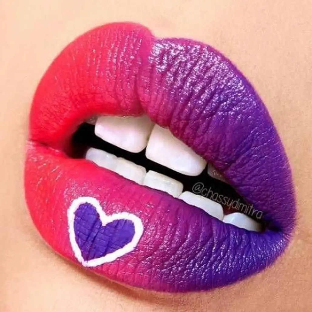 lip, violet, lipstick, purple, close up,