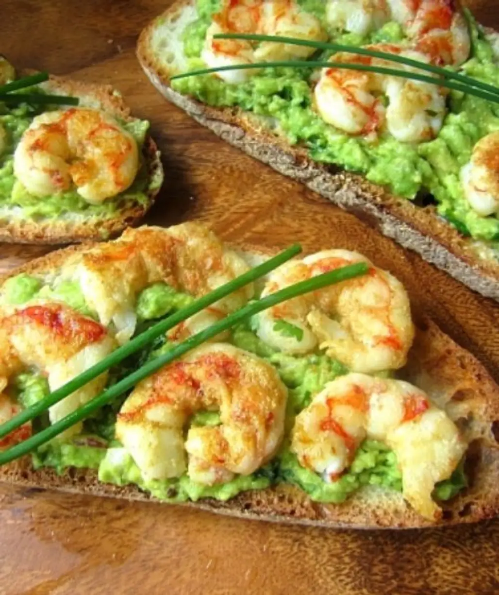 Tartines with Grilled Shrimp & Avocado