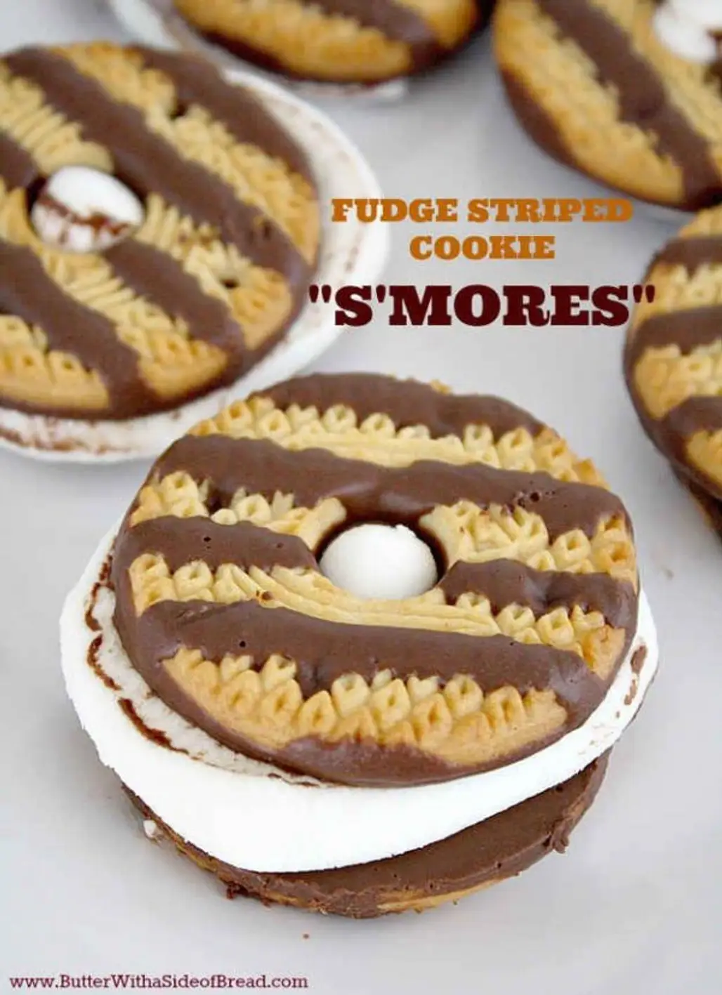 Fudge Striped Cookie S'mores