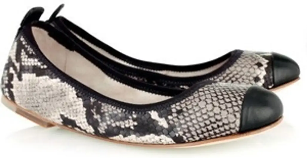 Bloch Carina Snake-print Leather Ballerina Flats