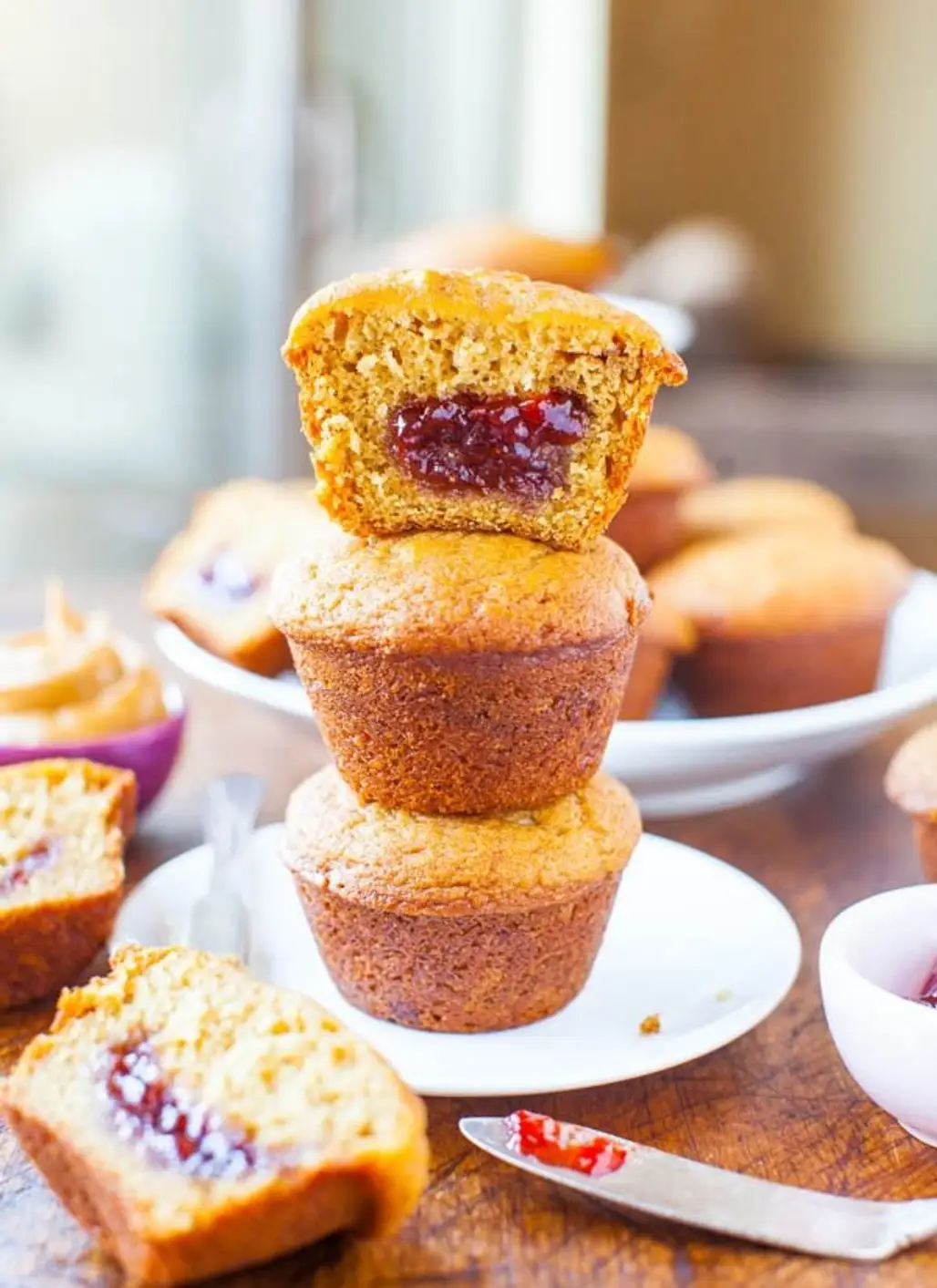 Flourless Peanut Butter and Jelly Muffins