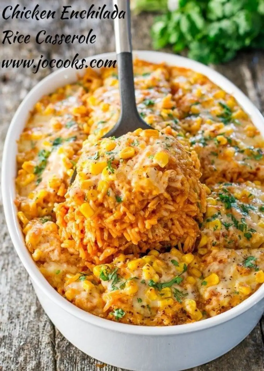 Chicken Enchilada Rice Casserole