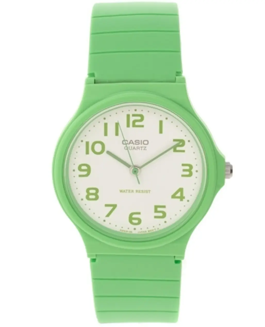 Casio round Dial Green Strap Watch