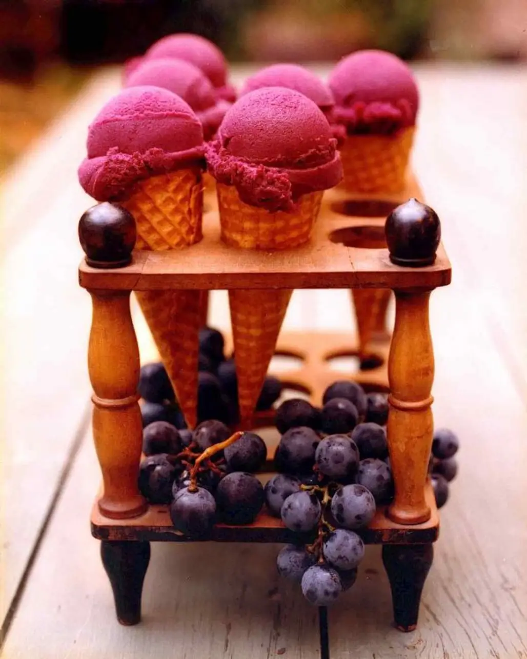 Grape Sorbet Cones