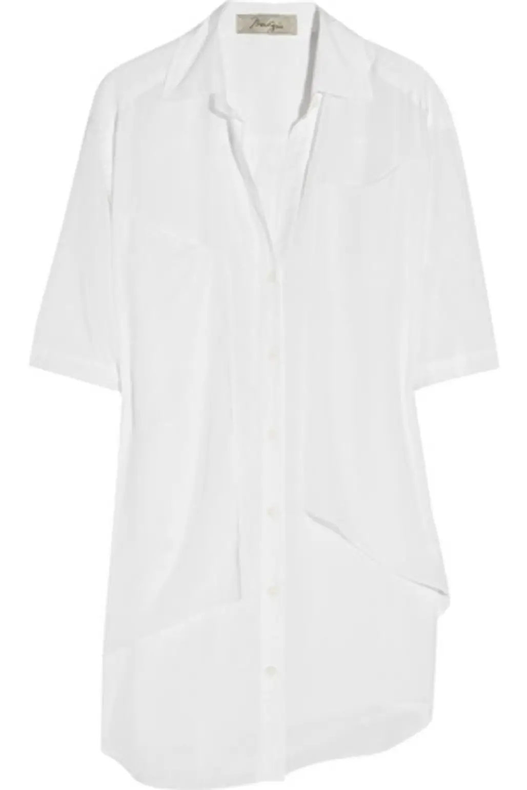 Max Azria Silk-chiffon Paneled Cotton-blend Shirt