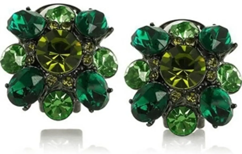 Kenneth Jay Lane Swarovski Crystal Cluster Clip Earrings