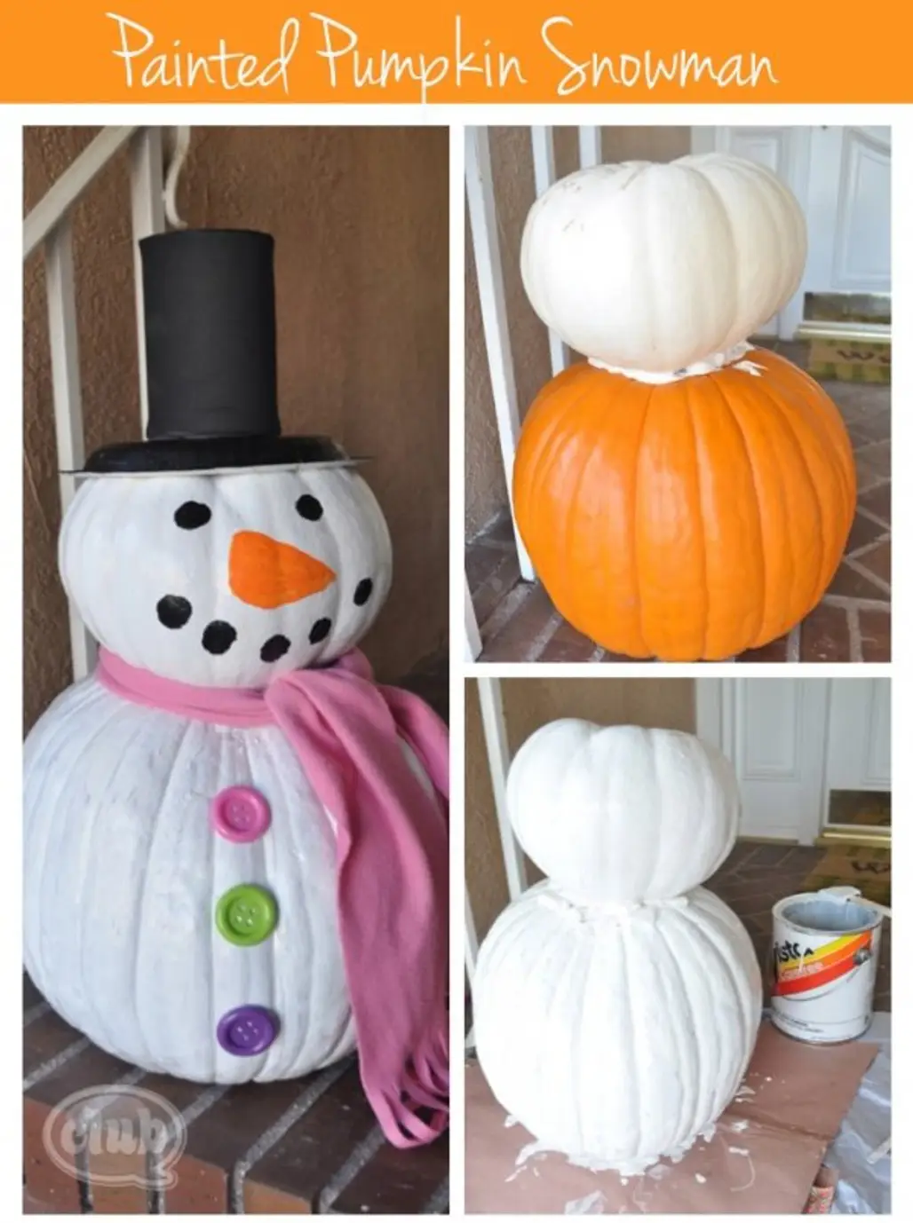Painted Pumpkin Snowman