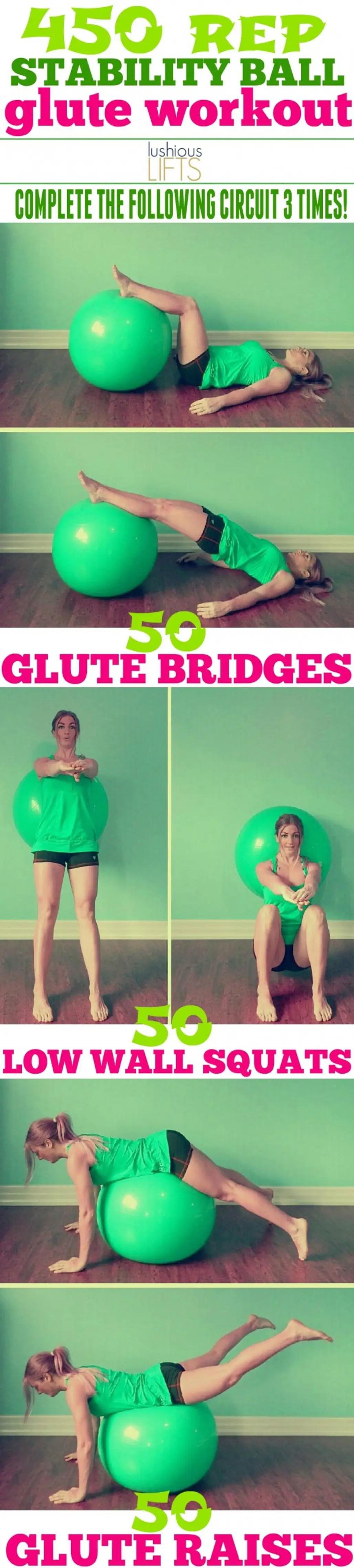 450 Rep Stability Ball Glute Workout