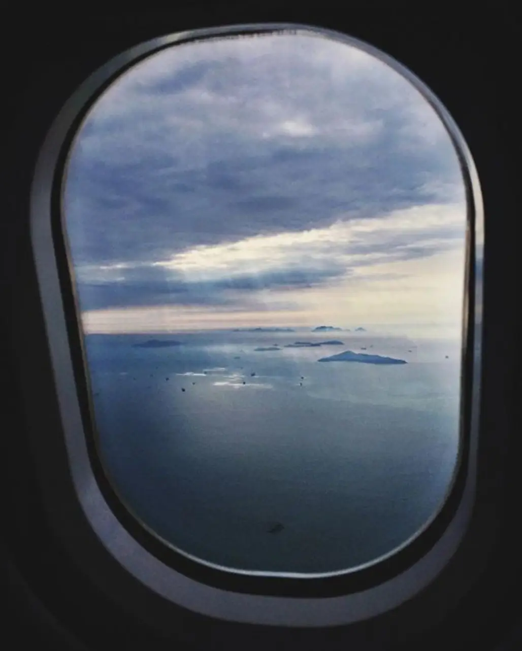 sky, window, sea, ocean, flight,