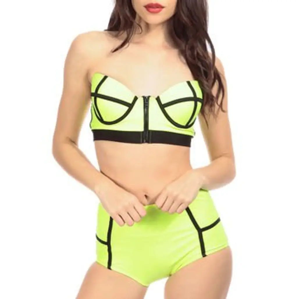 Neon Green Deco Two Piece
